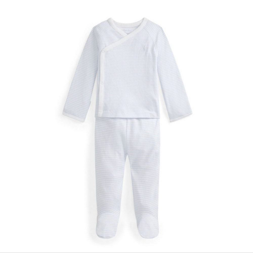 Polo Ralph Lauren Baby Boy Stripped Organic 2 Piece Set